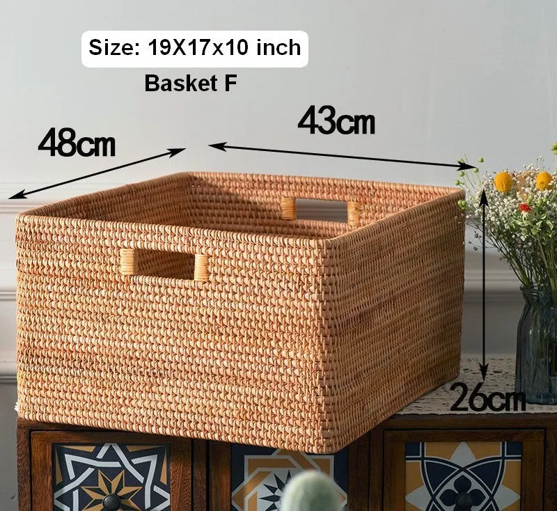 Laundry Storage Baskets, Rattan Storage Baskets for Kitchen, Storage Basket for Shelves, Kitchen Storage Basket, Storage Baskets for Bathroom