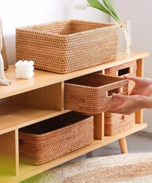 Laundry Storage Baskets, Rattan Storage Baskets for Kitchen, Storage Basket for Shelves, Kitchen Storage Basket, Storage Baskets for Bathroom