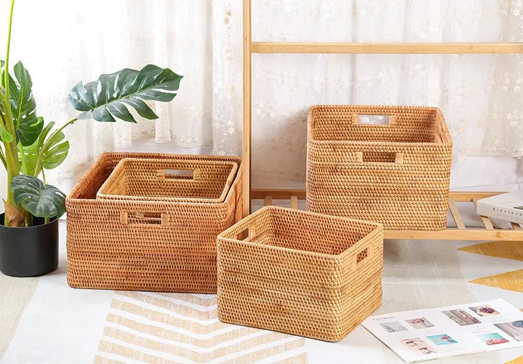 Laundry Storage Baskets, Rattan Storage Baskets for Kitchen, Storage Basket for Shelves, Kitchen Storage Basket, Storage Baskets for Bathroom