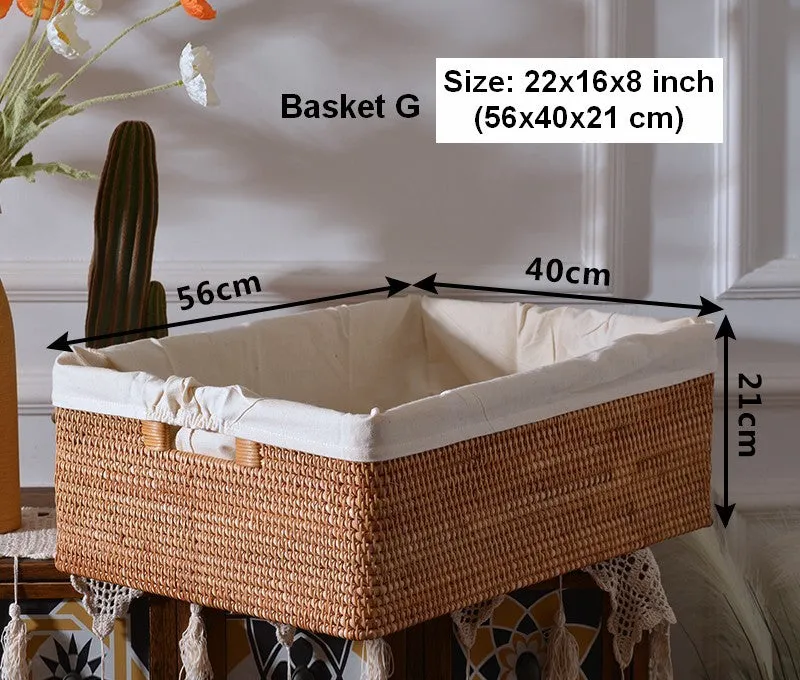 Laundry Storage Baskets, Rattan Storage Baskets for Kitchen, Storage Basket for Shelves, Kitchen Storage Basket, Storage Baskets for Bathroom