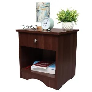 Livzing Pre-Assembled Side Table MDF Wooden Bedside End Table with Drawer for Home Storage Organization Sofa Side Coffee Stand for Living Room Bedroom-Engineered Wood