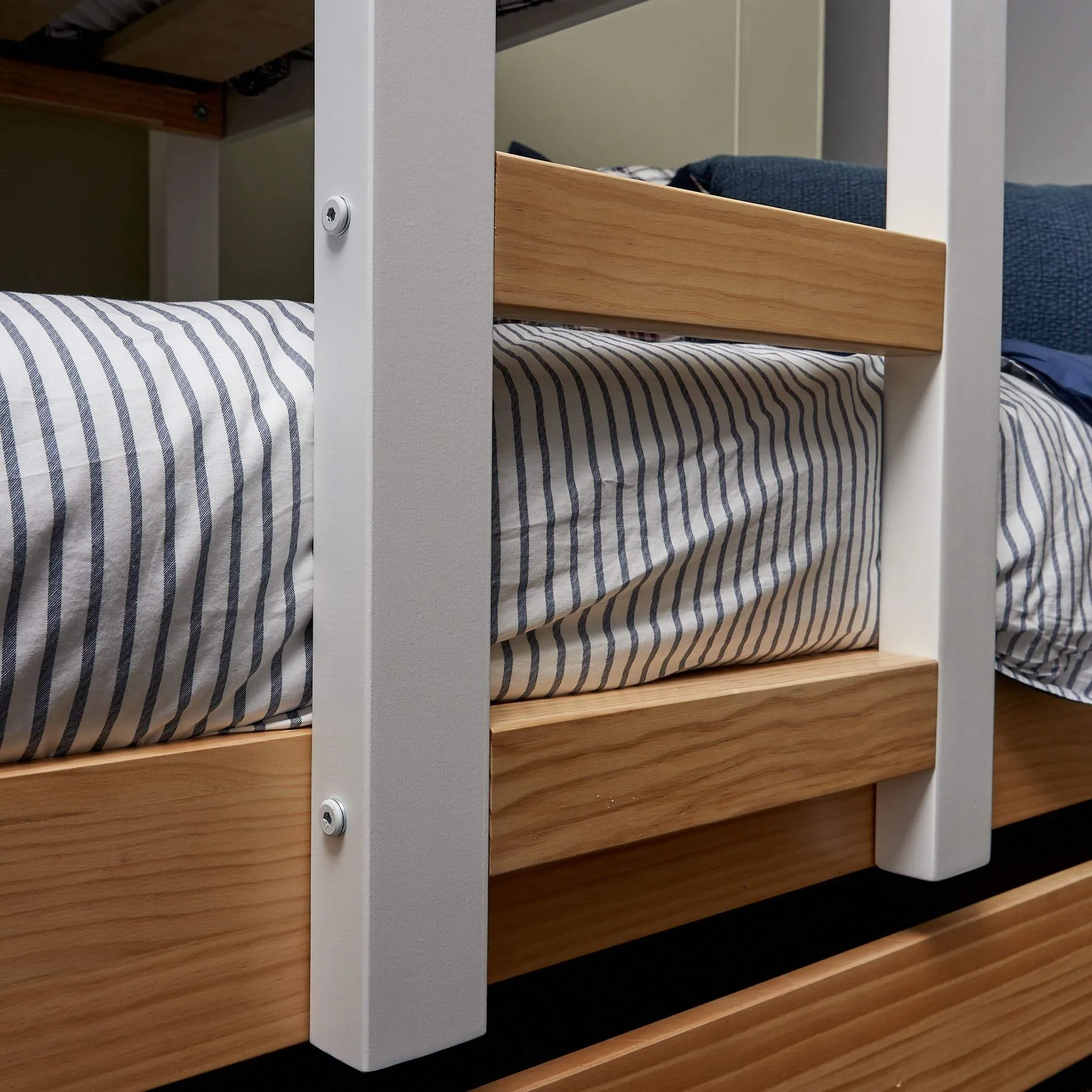 Lo-Line Long-Wall Bunk Bed with Under Bed Drawers & Lo-Line Chest