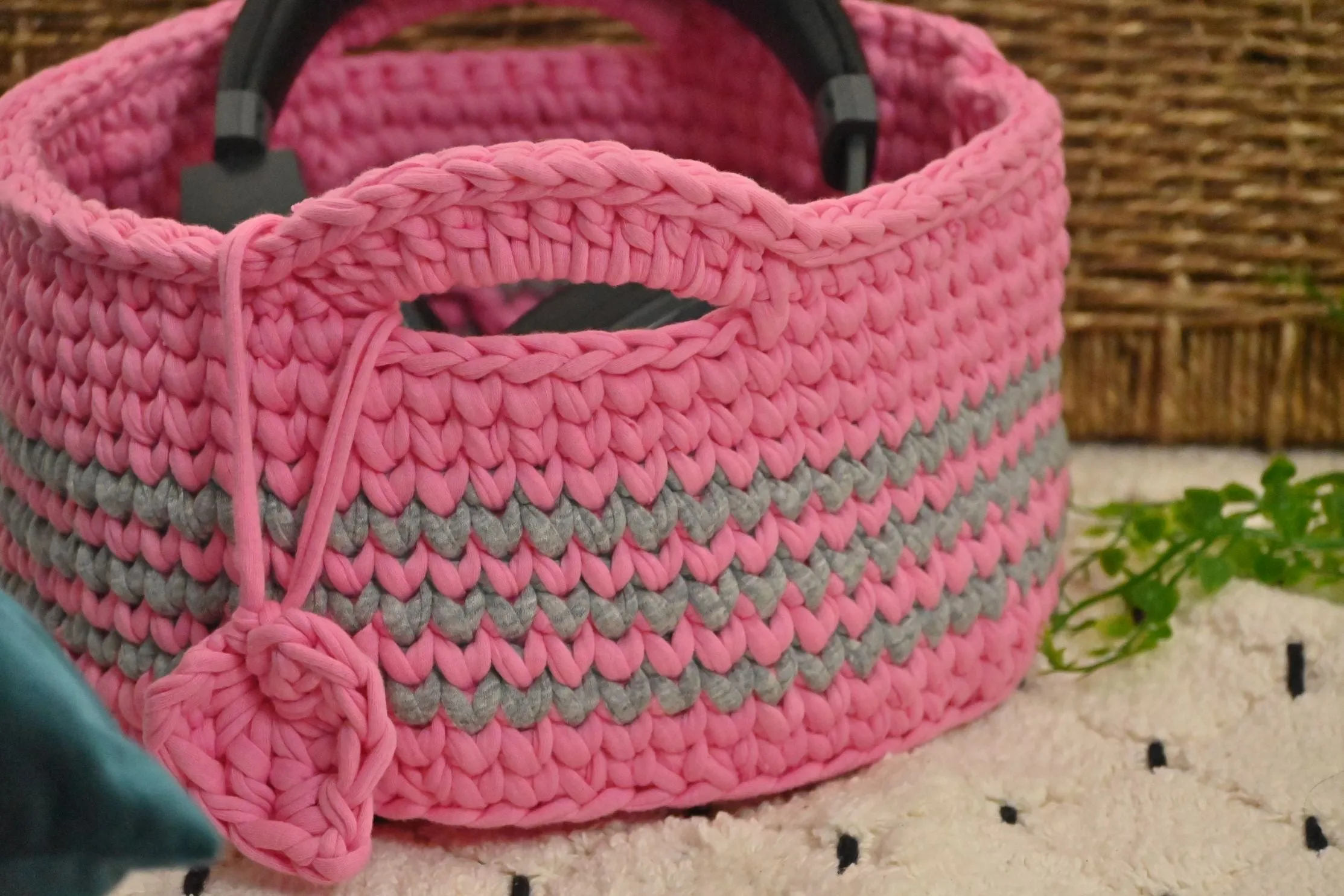 Looped Luxe Crochet Basket | Handmade from T-Shirt Yarn