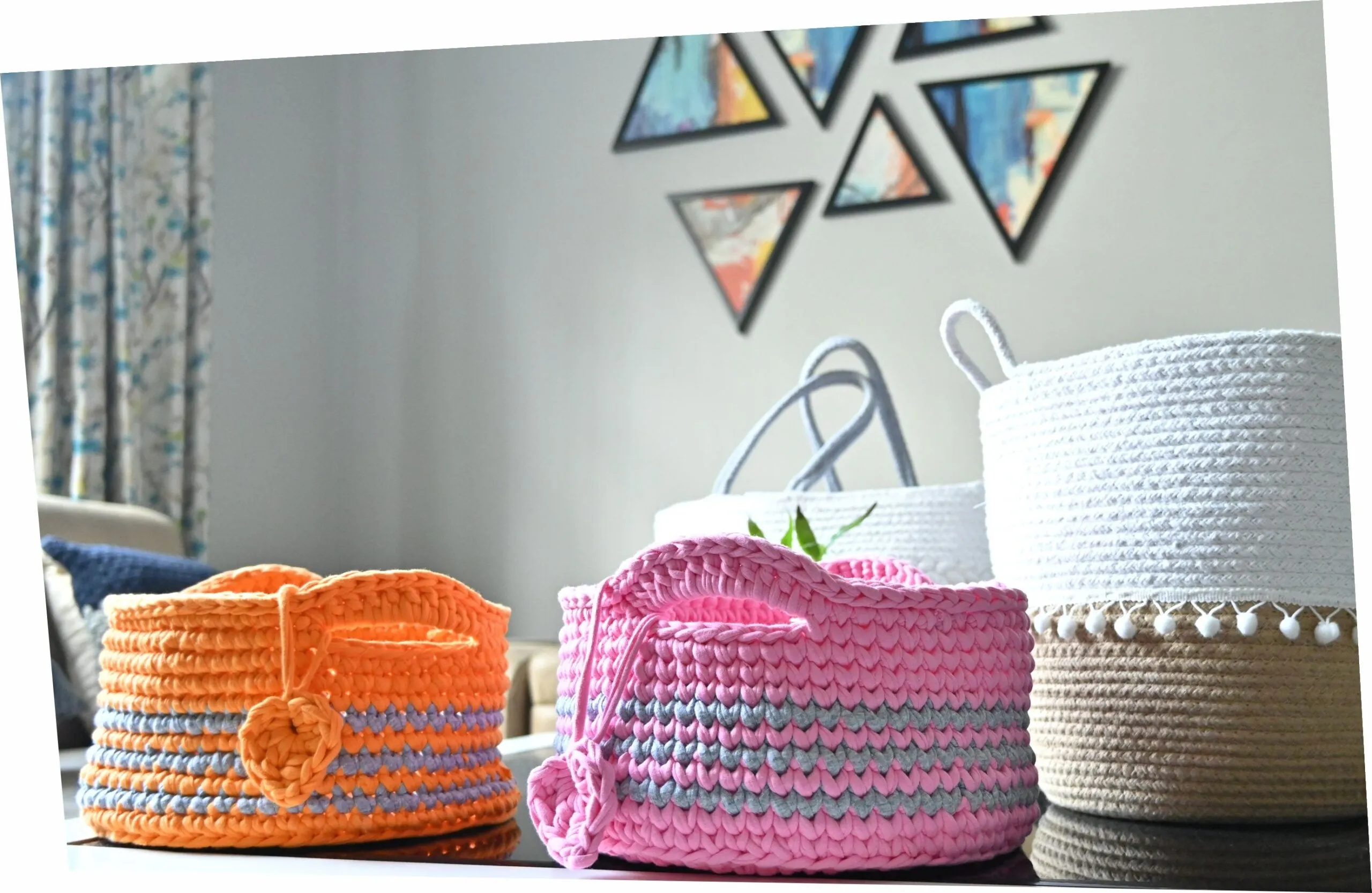 Looped Luxe Crochet Basket | Handmade from T-Shirt Yarn