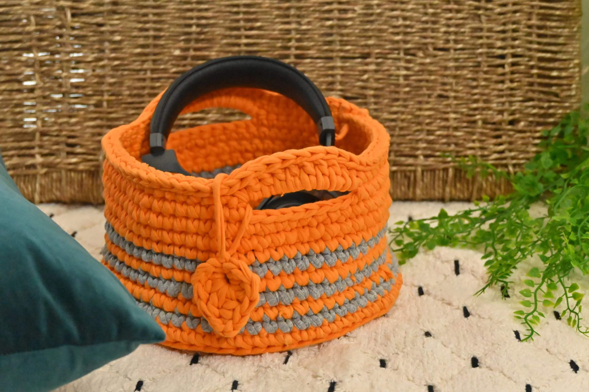 Looped Luxe Crochet Basket | Handmade from T-Shirt Yarn