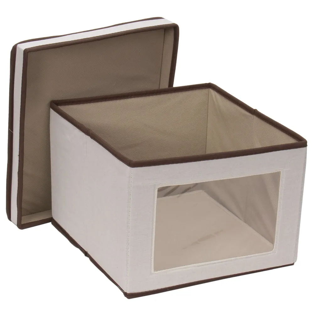 Medium Canvas Vision Clothing Box - Cream