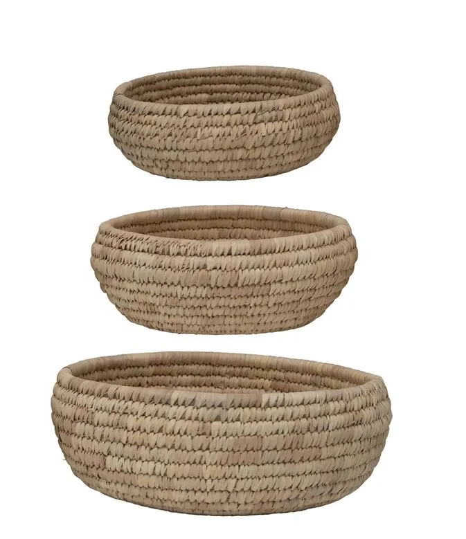 Medium Round Grass & Date Leaf Basket