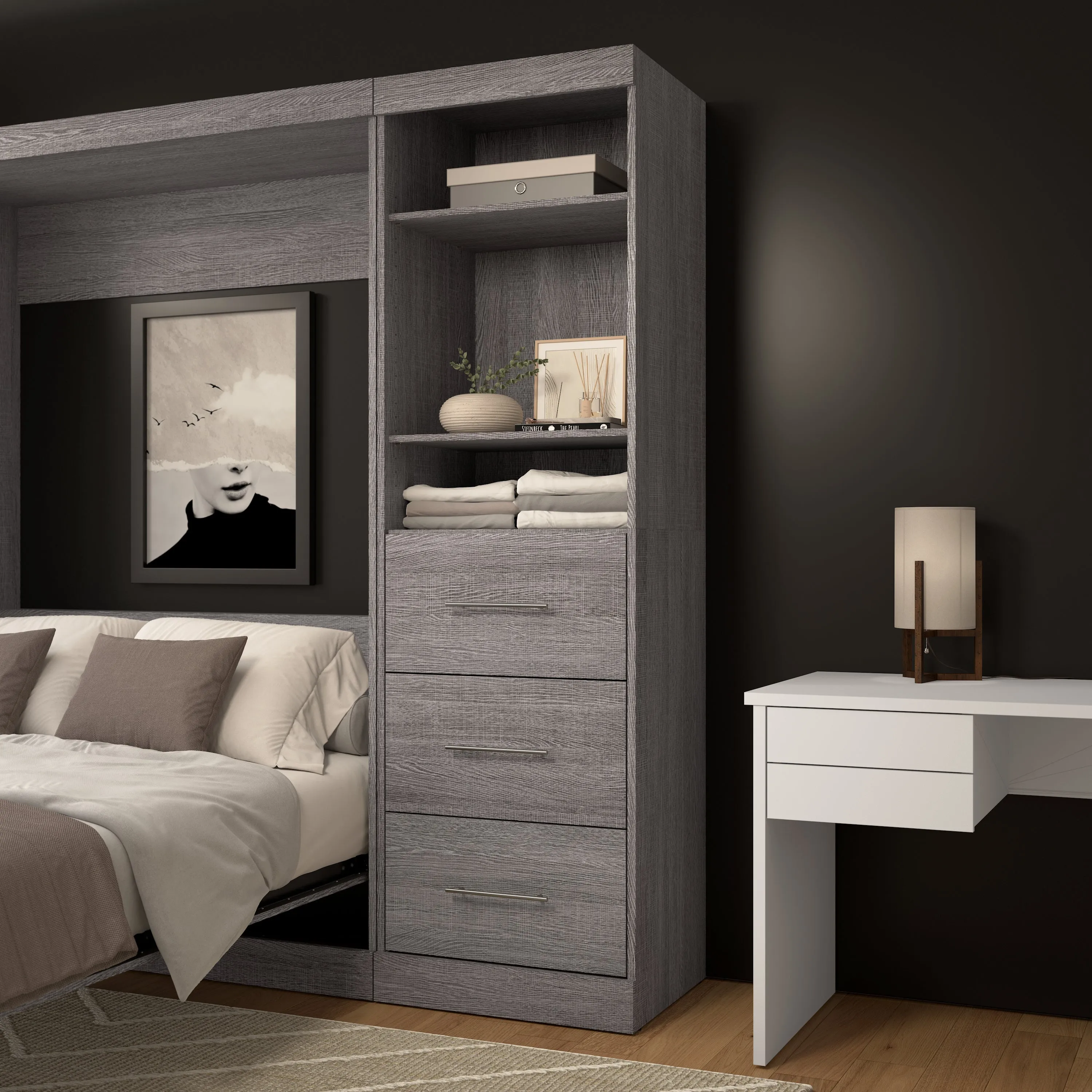 Nebula 25W Closet Organizer with Drawers - Available in 3 Colours