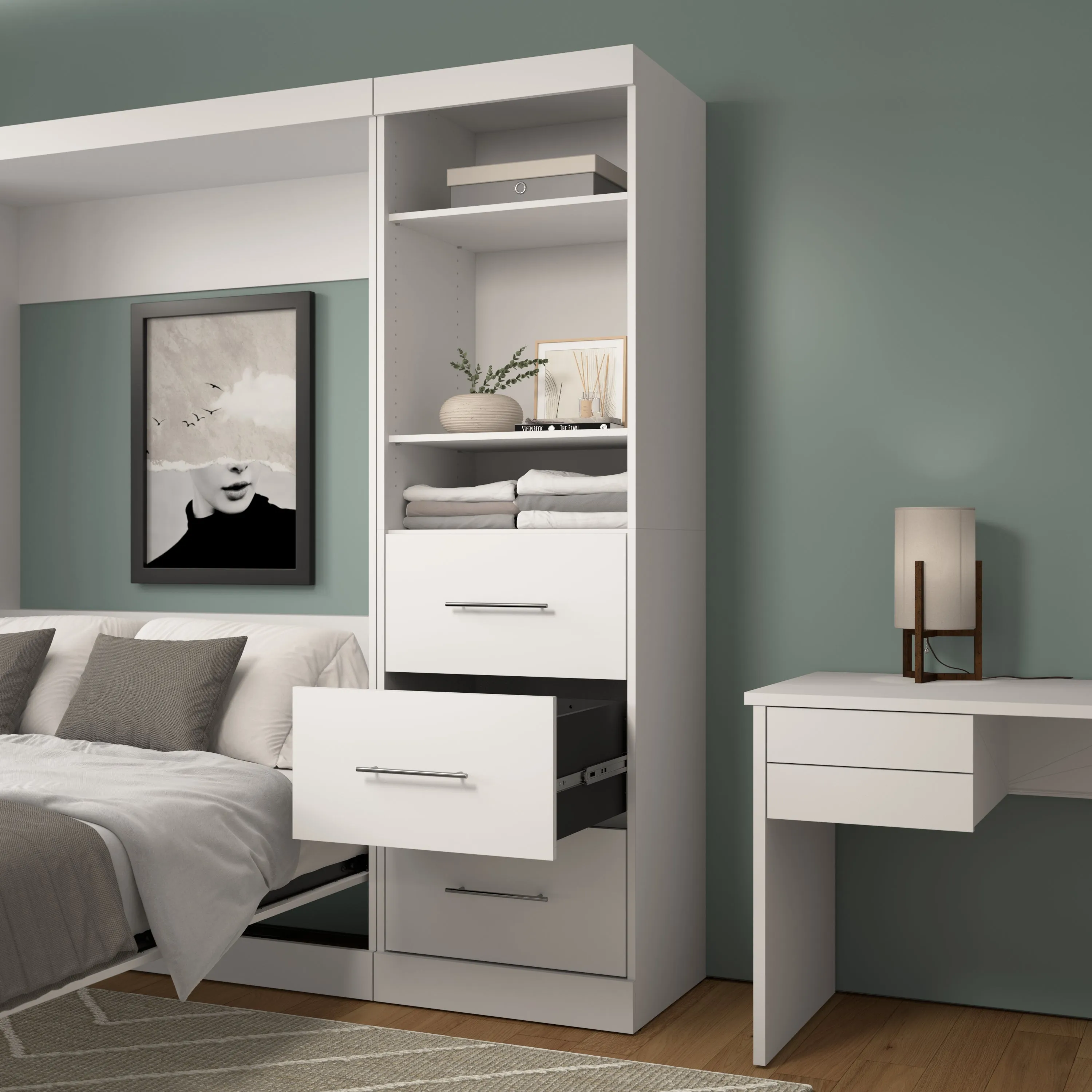 Nebula 25W Closet Organizer with Drawers - Available in 3 Colours