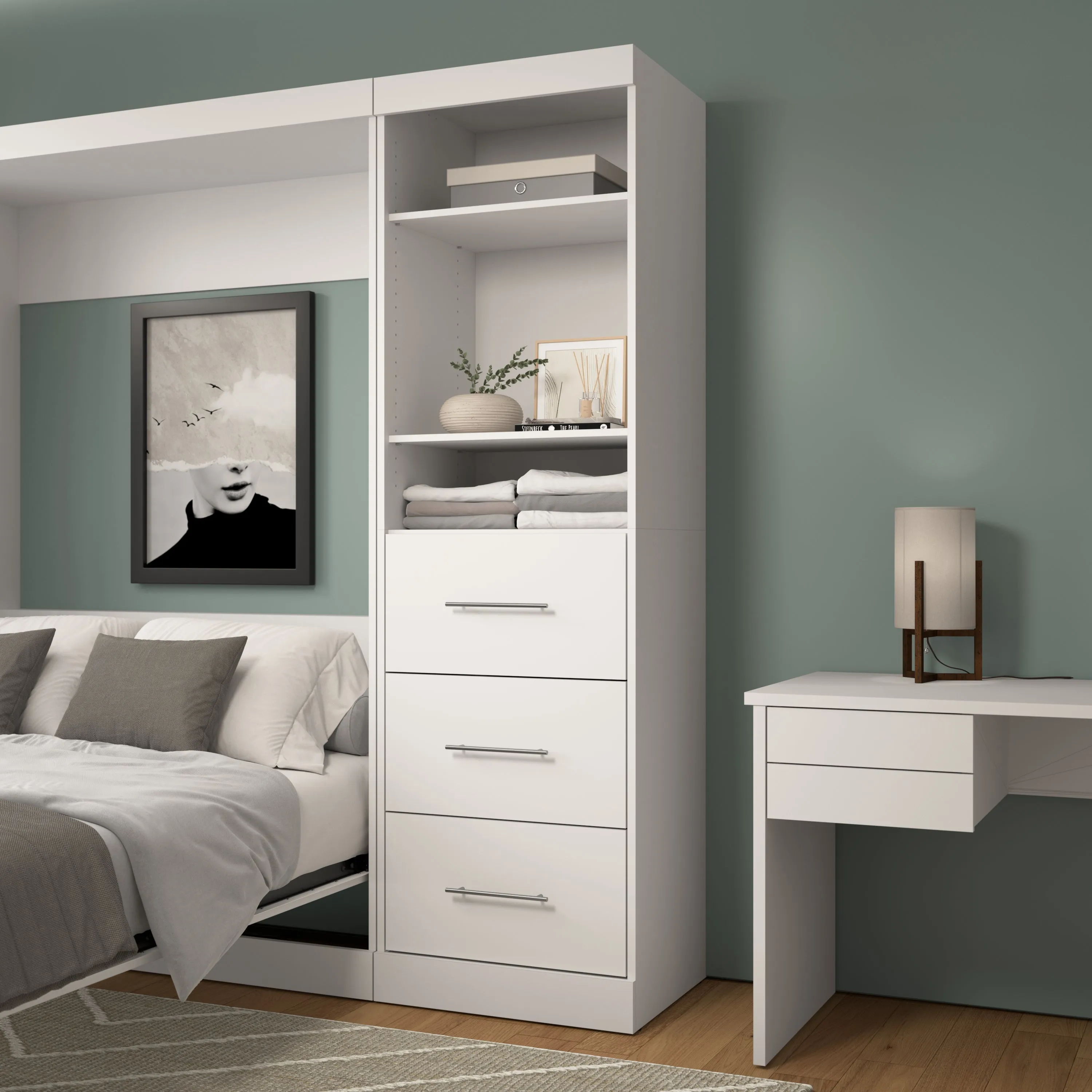 Nebula 25W Closet Organizer with Drawers - Available in 3 Colours