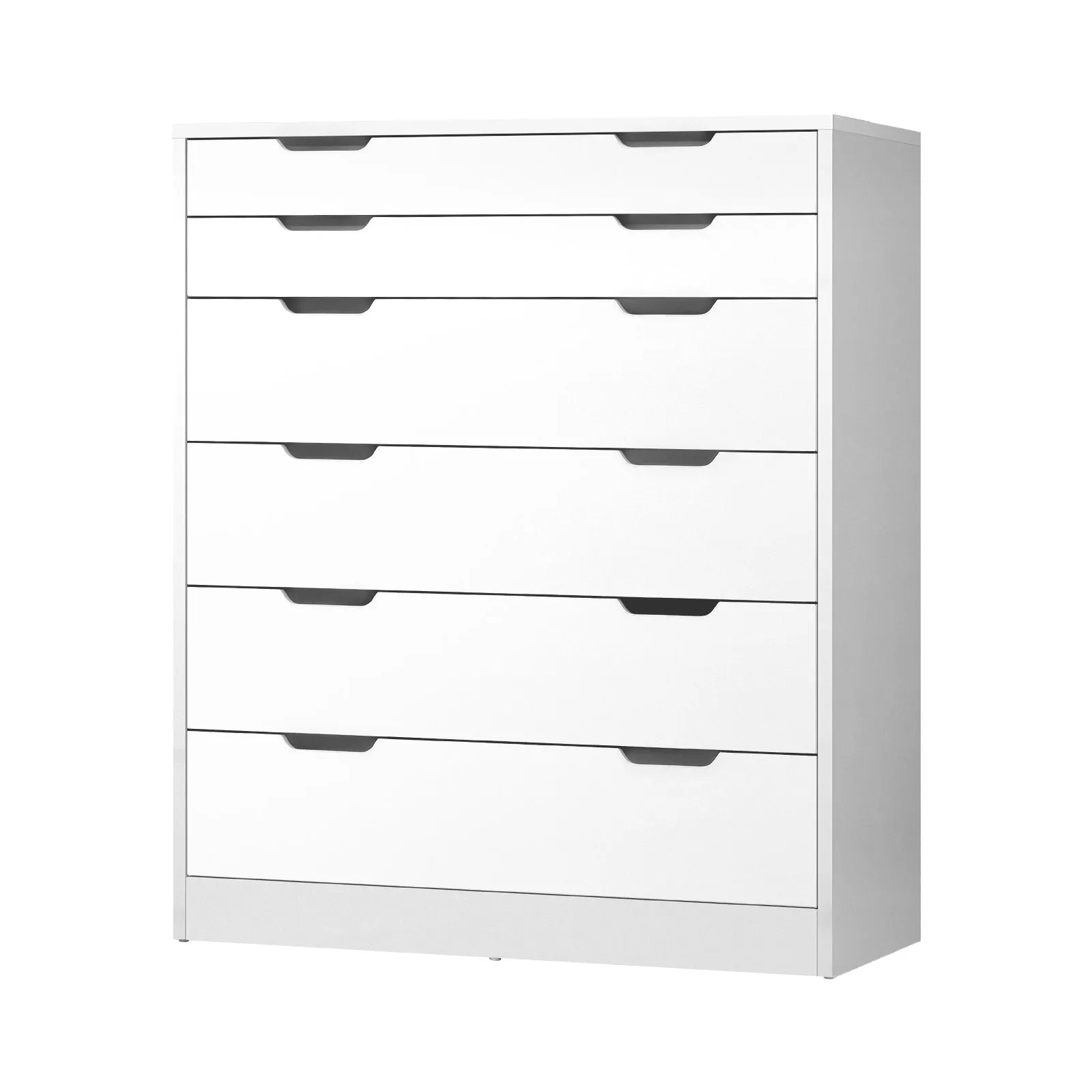 Oikiture 6 Chest of Drawers Dresser Table Tallboy Cabinet Bedroom White Oak