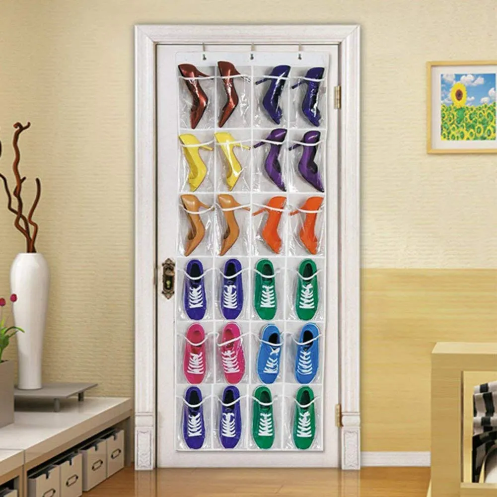 Over The Door Shoe Organizer (24 Pockets, 64'' X 19'')