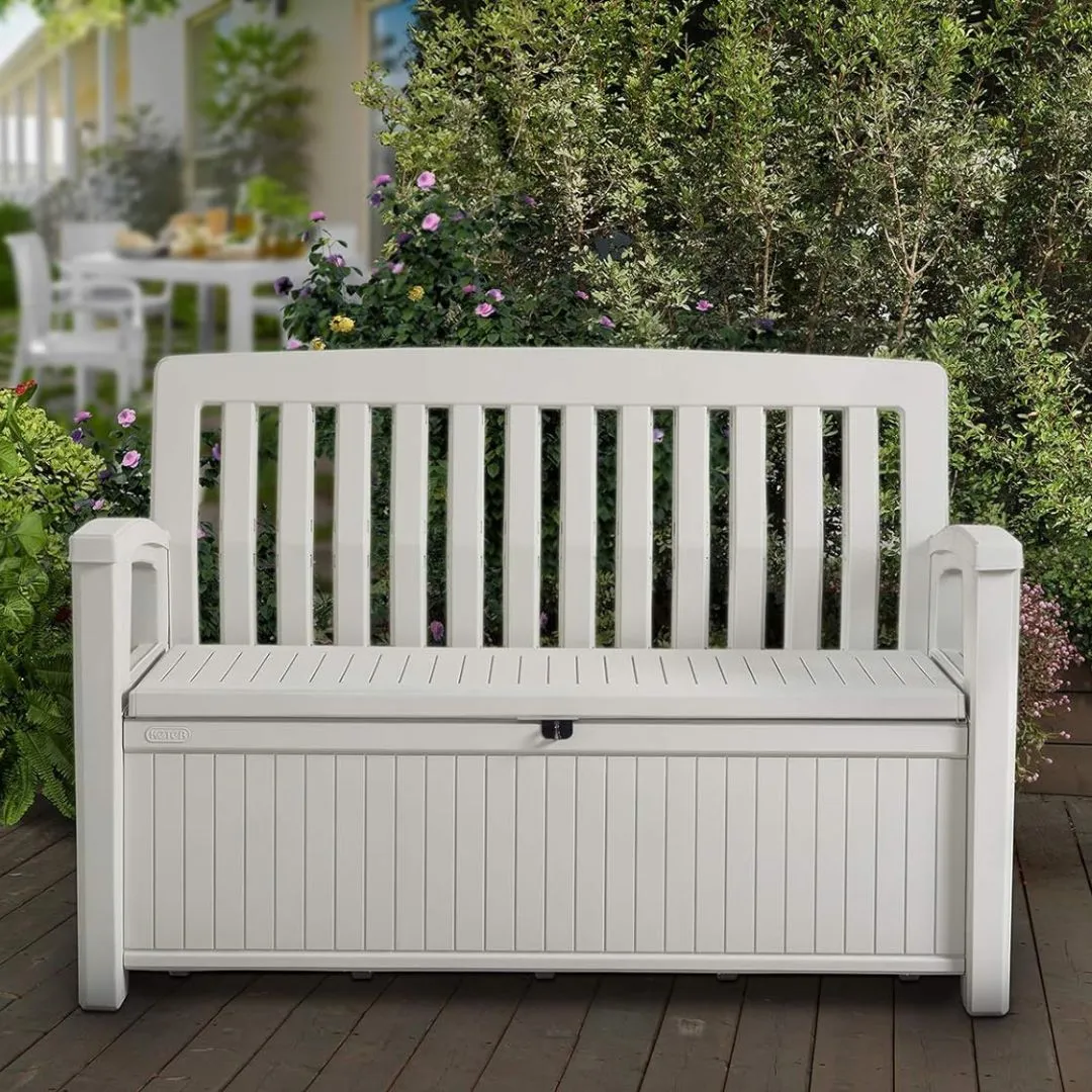 Patio Outdoor Storage Bench White