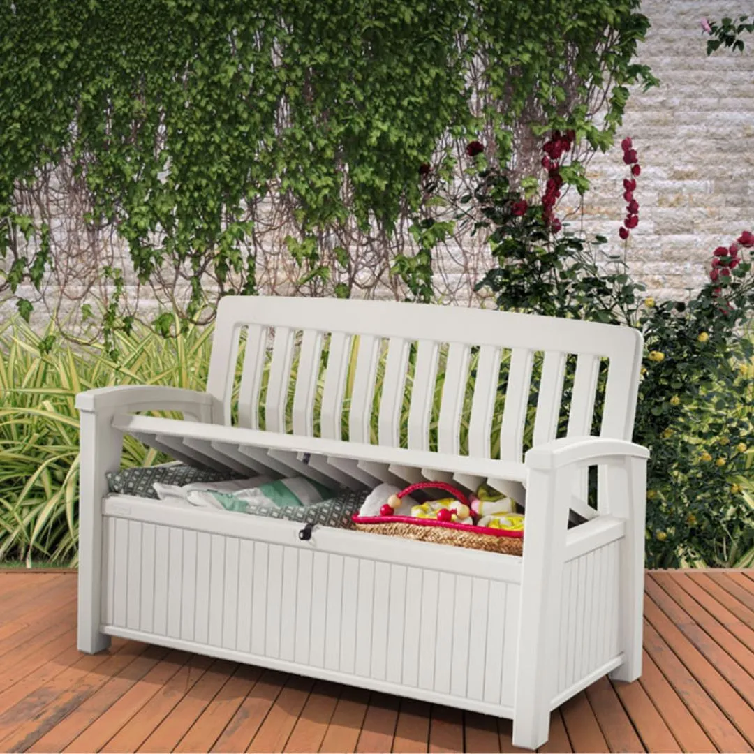 Patio Outdoor Storage Bench White