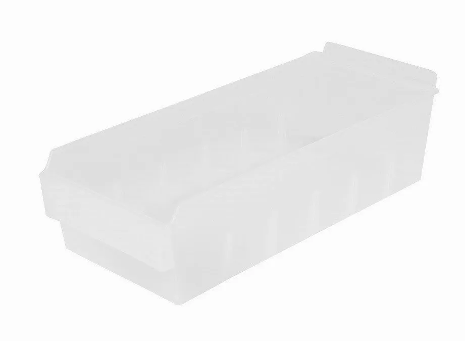 Plastic Slatwall Bins, Shelfbox 300, 12.75x5.5x3.37