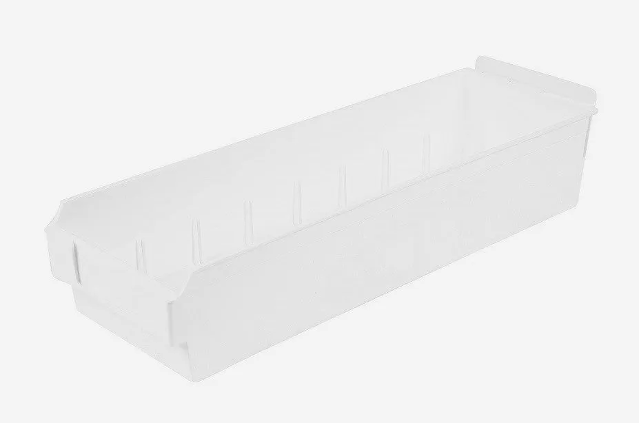 Plastic Slatwall Bins, Shelfbox 400, 16.62x5.5x3.37