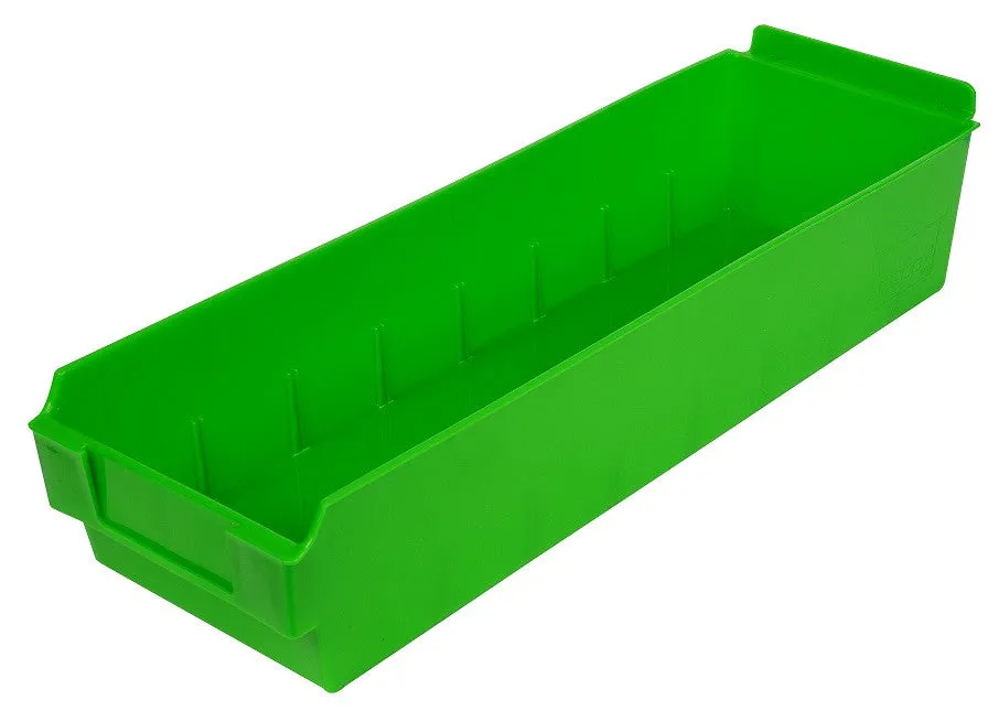 Plastic Slatwall Bins, Shelfbox 400, 16.62x5.5x3.37