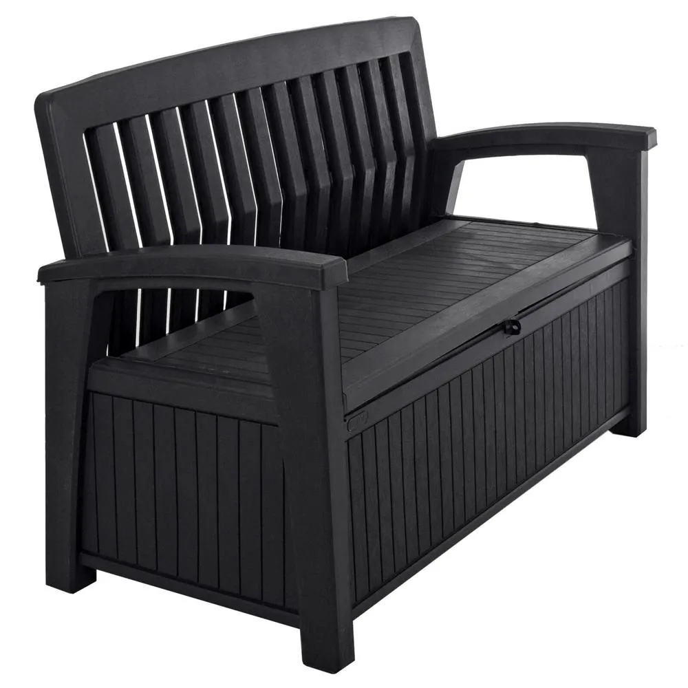 PRE ORDER: DEC. - Keter Patio 227L Storage Bench- Graphite