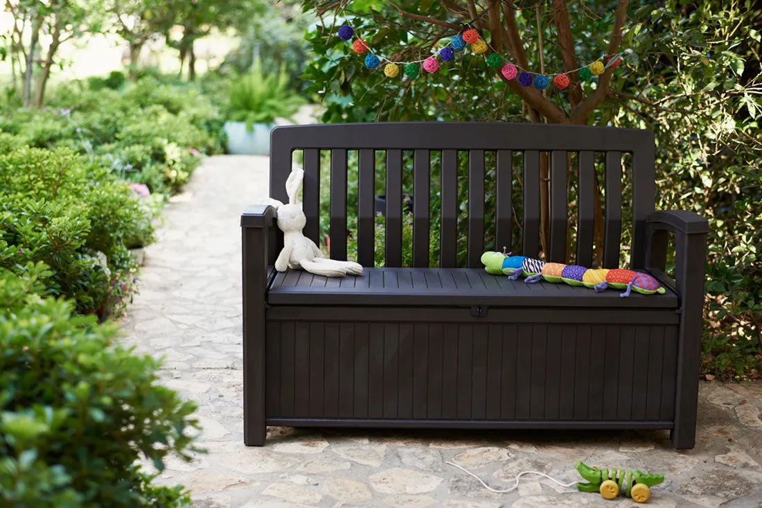 PRE ORDER: DEC. - Keter Patio 227L Storage Bench- Graphite