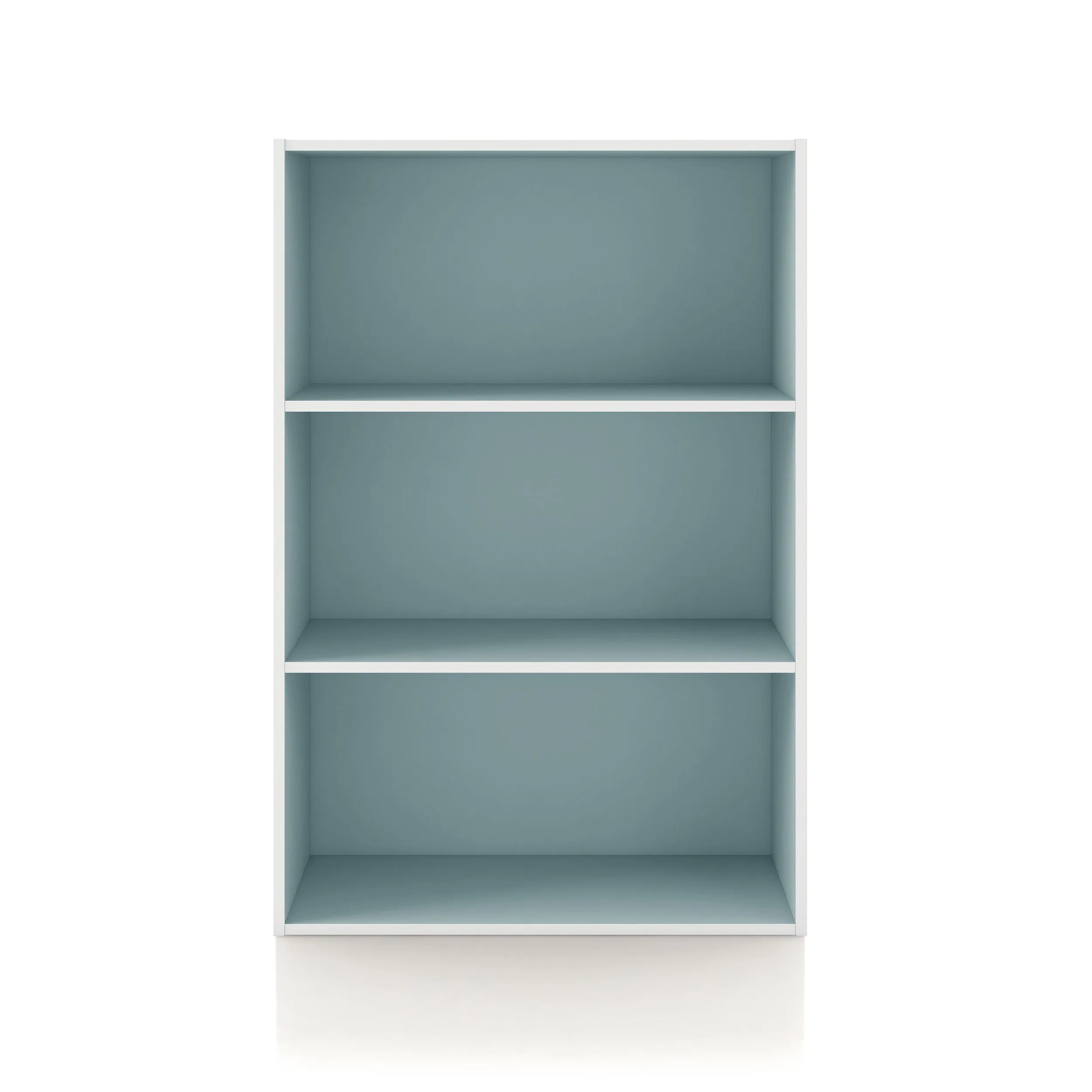 Quincy 35.27 in. Tall Stackable Engineered Wood 3-Shelf Modern Modular Bookcase