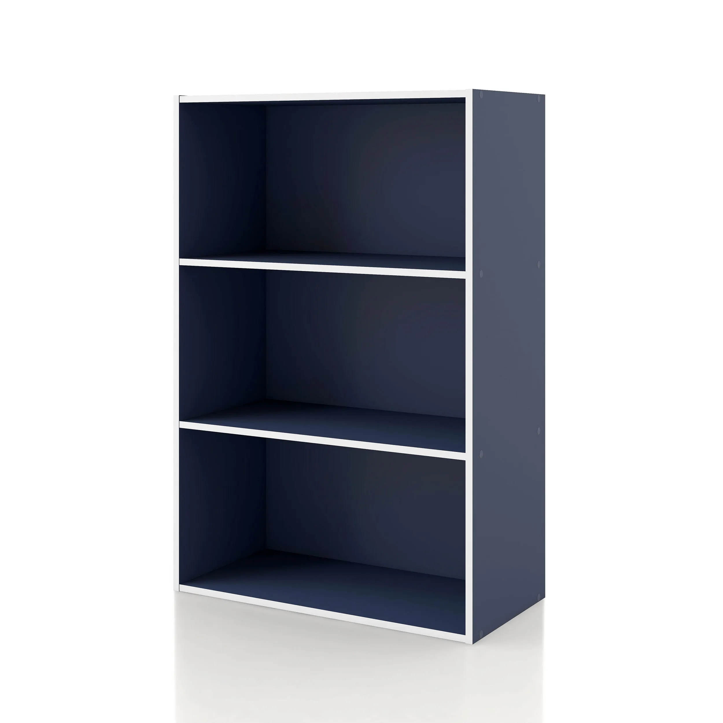 Quincy 35.27 in. Tall Stackable Engineered Wood 3-Shelf Modern Modular Bookcase