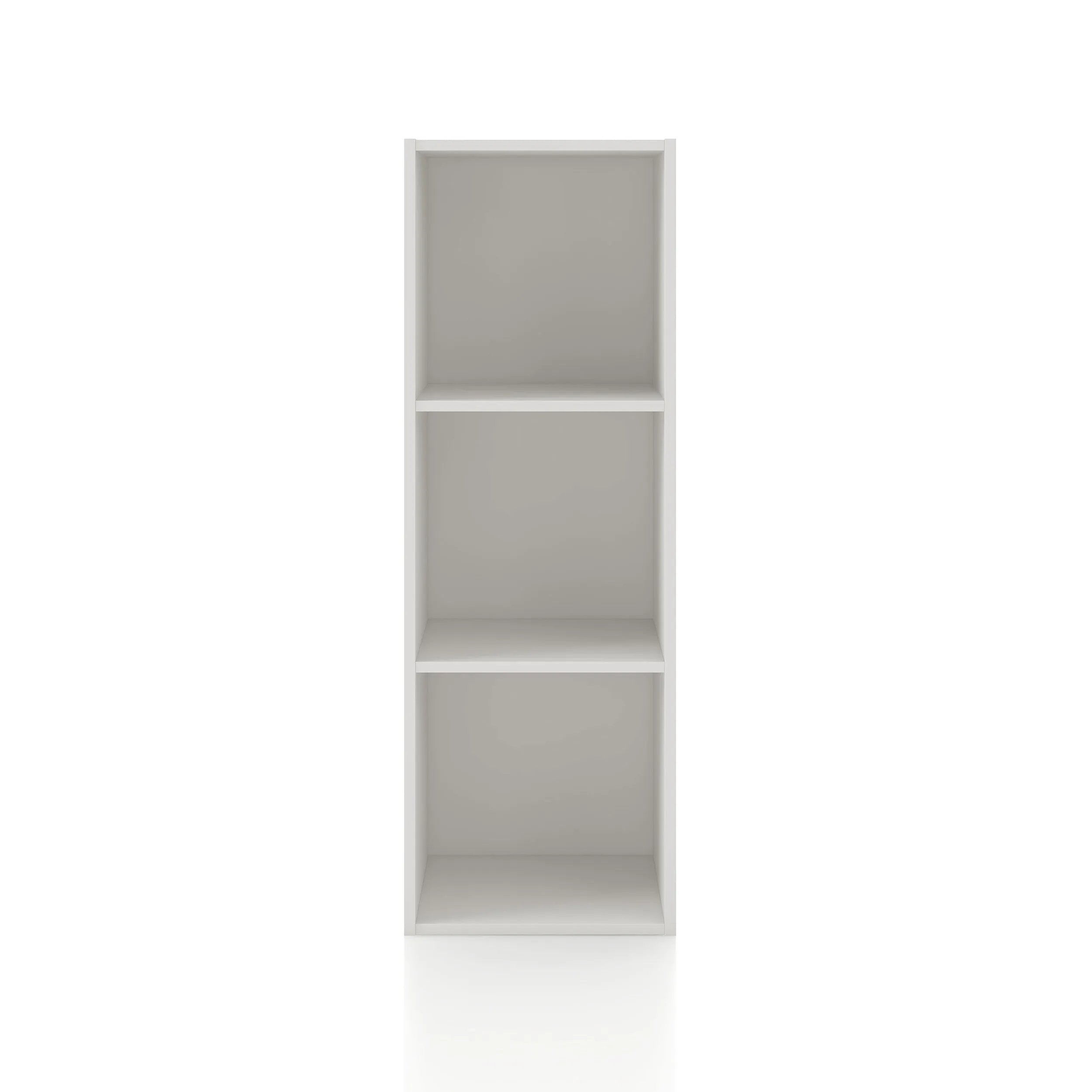 Quincy 35.27 in. Tall Stackable Engineered Wood 3-Shelf Modern Modular Slim Bookcase