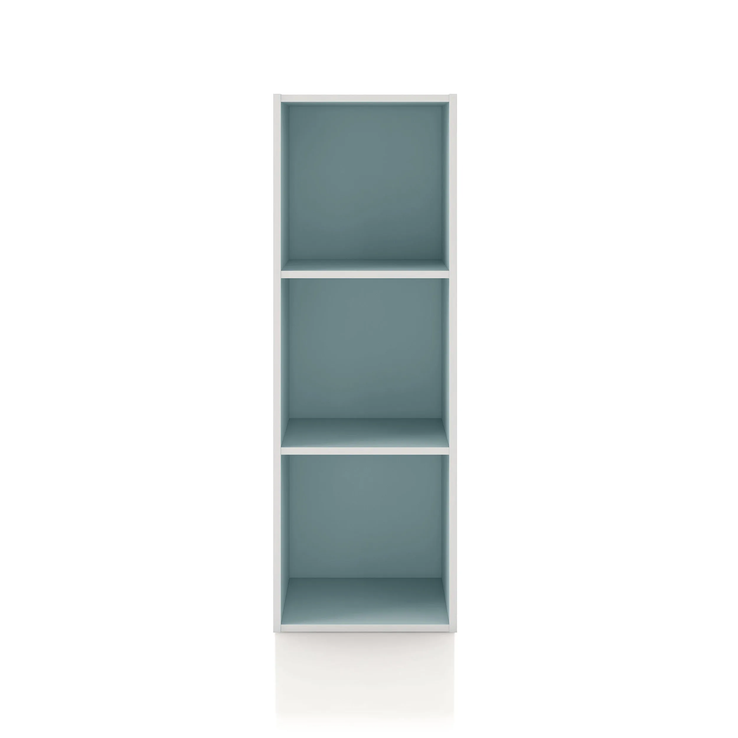 Quincy 35.27 in. Tall Stackable Engineered Wood 3-Shelf Modern Modular Slim Bookcase