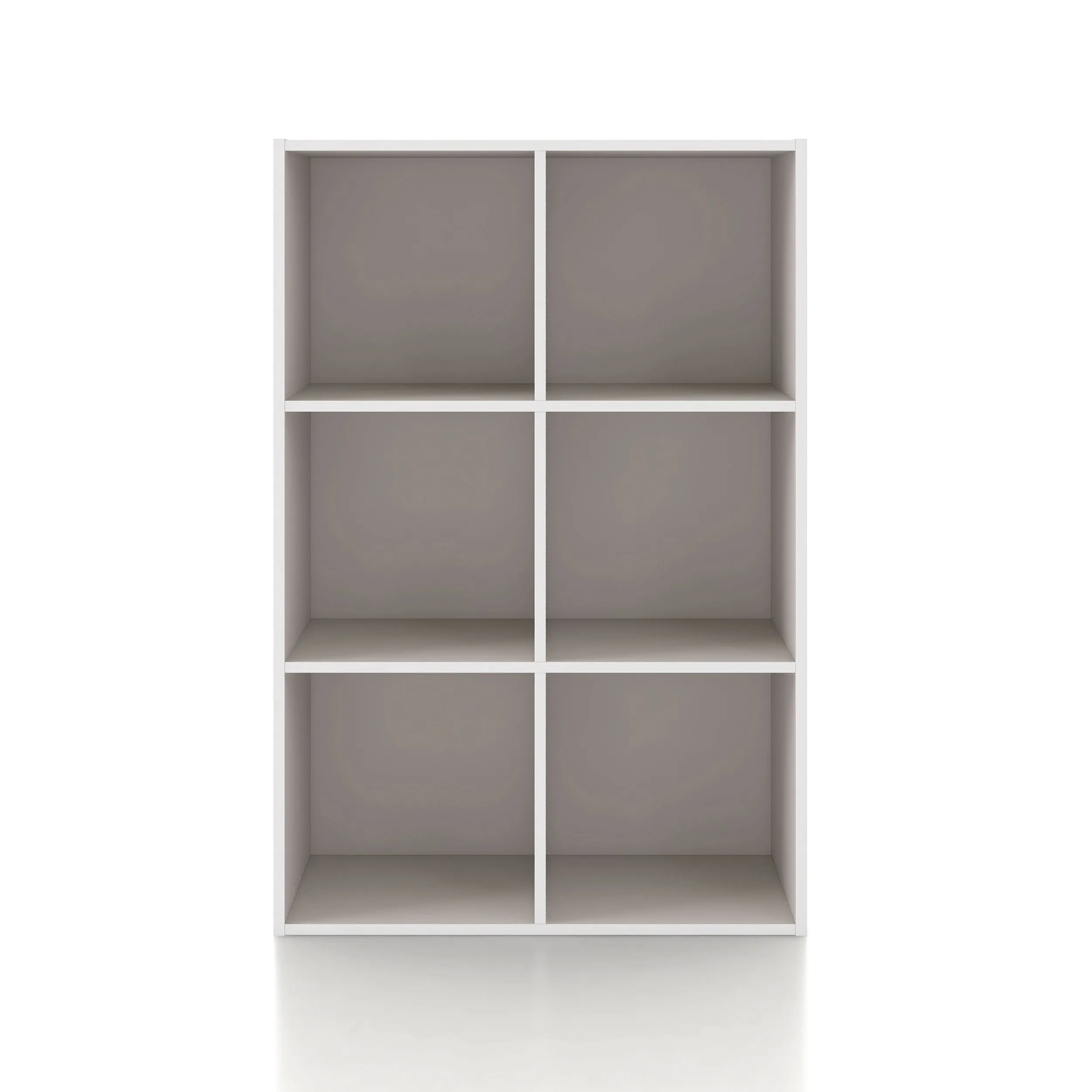 Quincy 35.27 in. Tall Stackable Engineered Wood 6-Shelf Modern Modular Bookcase