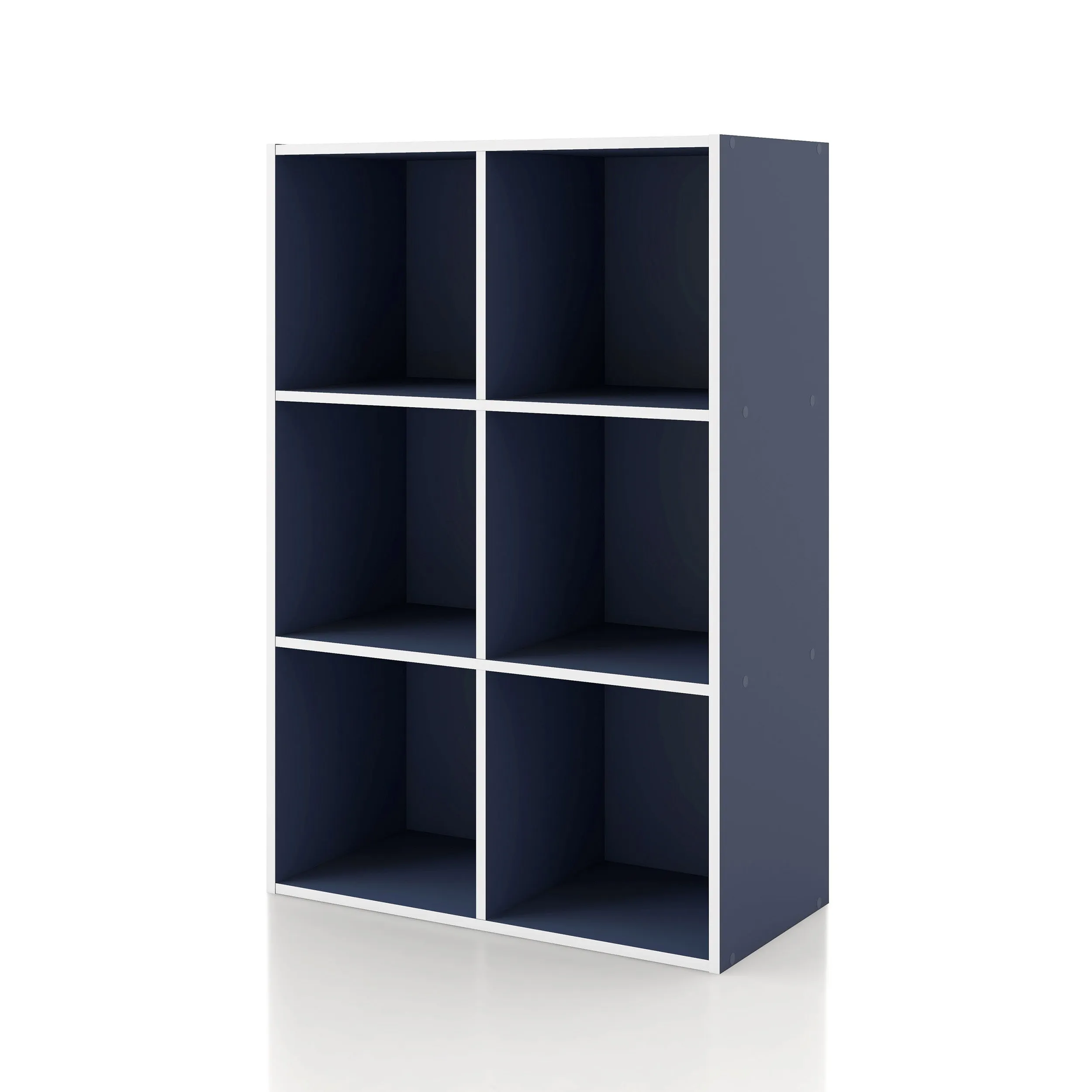 Quincy 35.27 in. Tall Stackable Engineered Wood 6-Shelf Modern Modular Bookcase