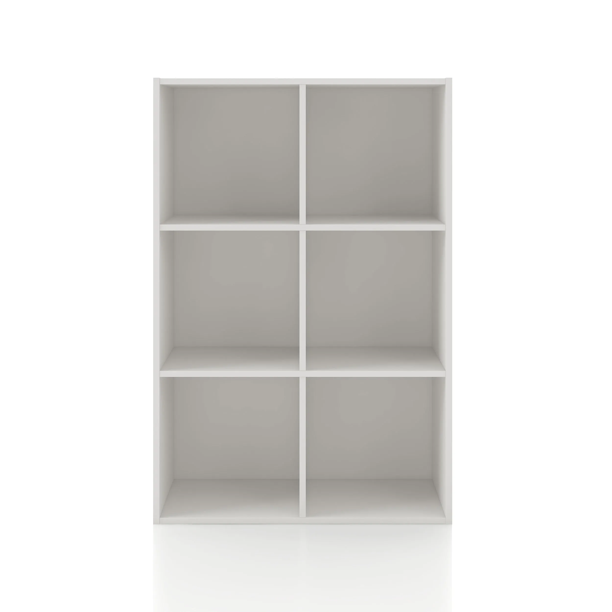 Quincy 35.27 in. Tall Stackable Engineered Wood 6-Shelf Modern Modular Bookcase