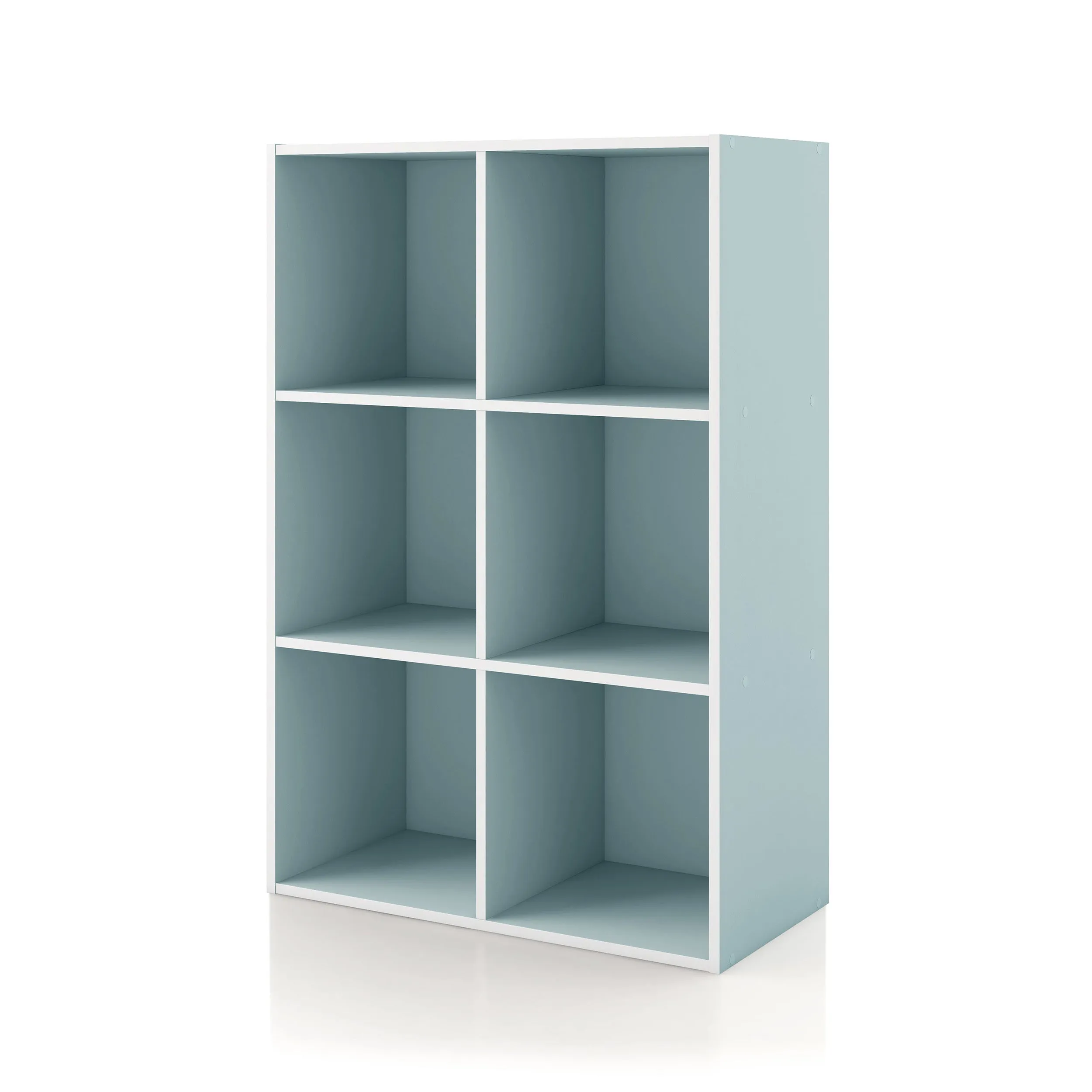 Quincy 35.27 in. Tall Stackable Engineered Wood 6-Shelf Modern Modular Bookcase