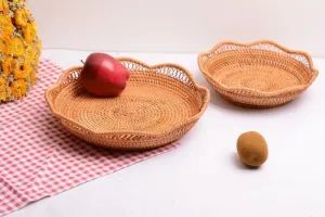 Rattan Storage Basket, Fruit Basket, Woven Round Storage Basket, Kitchen Storage Baskets, Storage Basket for Dining Room