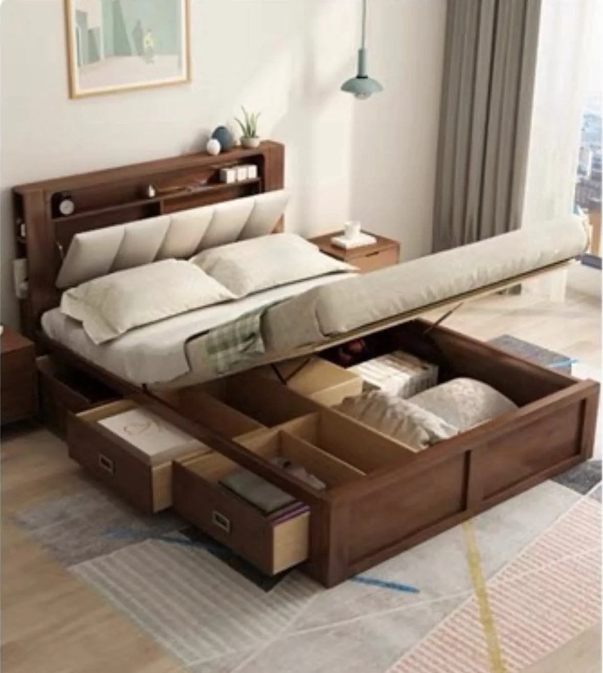 Renco Storage Wooden Bed Frame