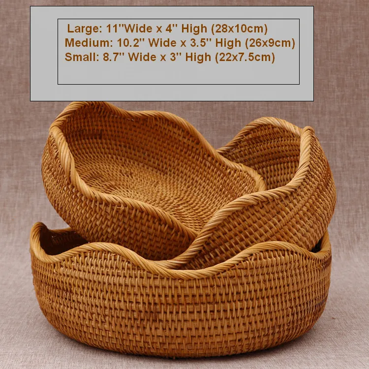 Small Rattan Baskets, Round Storage Basket, Woven Storage Baskets, Kitchen Storage Baskets, Storage Baskets for Shelves