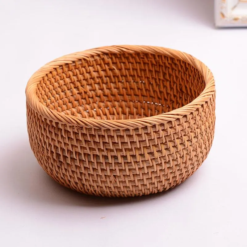 Small Storage Basket, Round Storage Basket, Woven Storage Baskets for Kitchen, Storage Basket for Dining Room