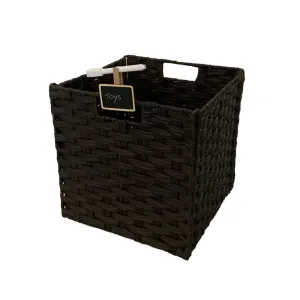 Soko Store Collapsible Woven Storage Basket Chocolate Brown