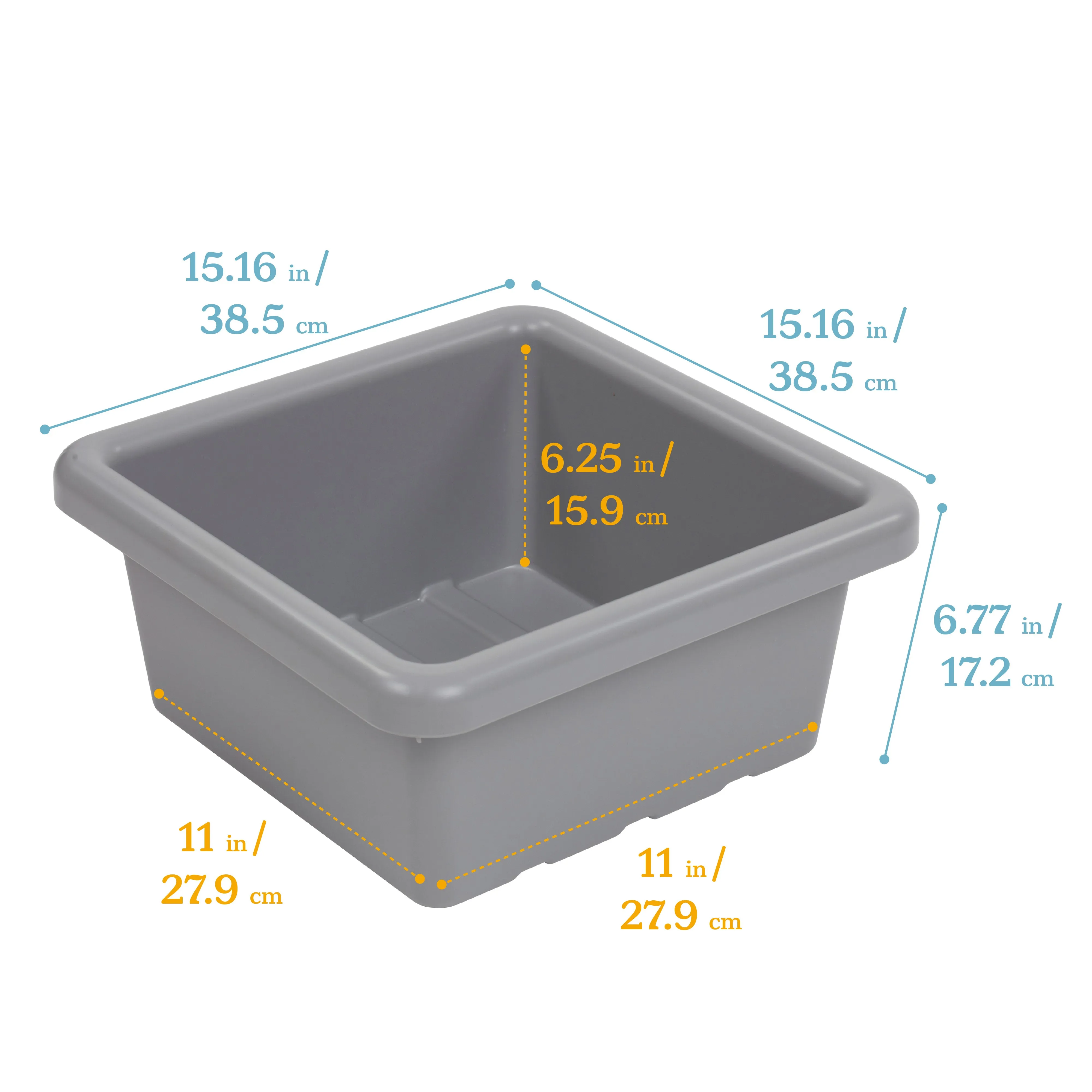 Square Bin with Lid, Storage Containers, 4-Pack