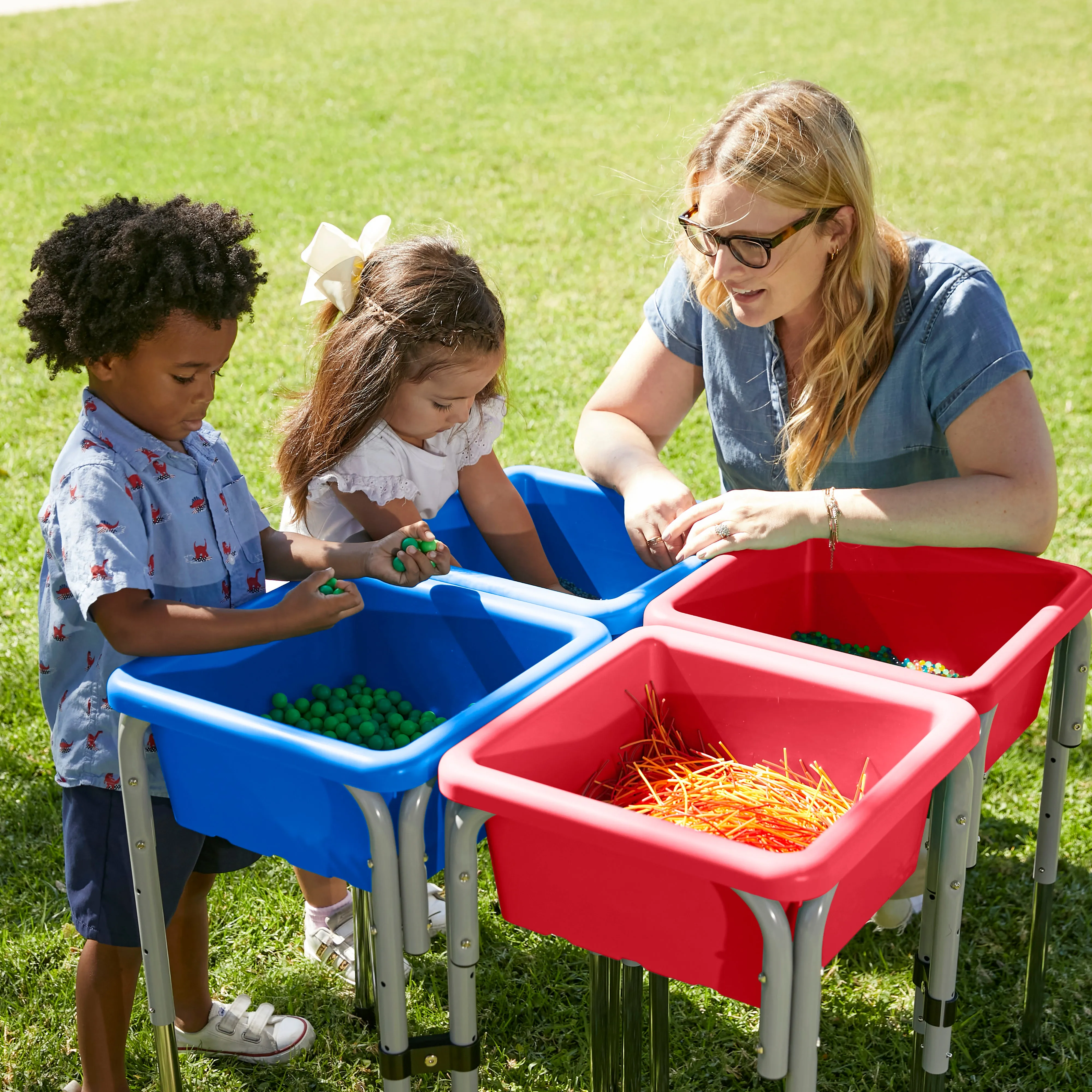 Square Bin with Lid, Storage Containers, 4-Pack