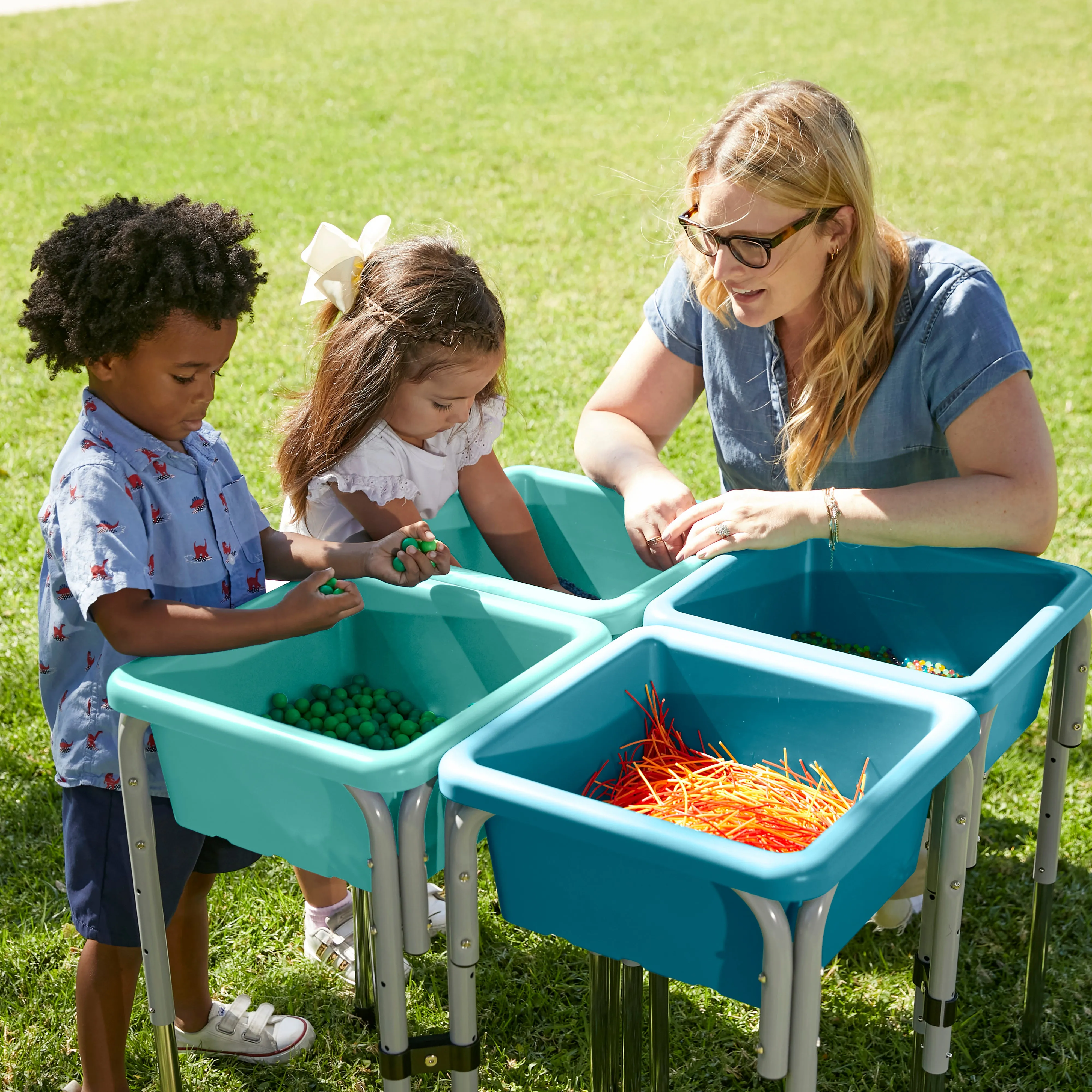 Square Bin with Lid, Storage Containers, 4-Pack