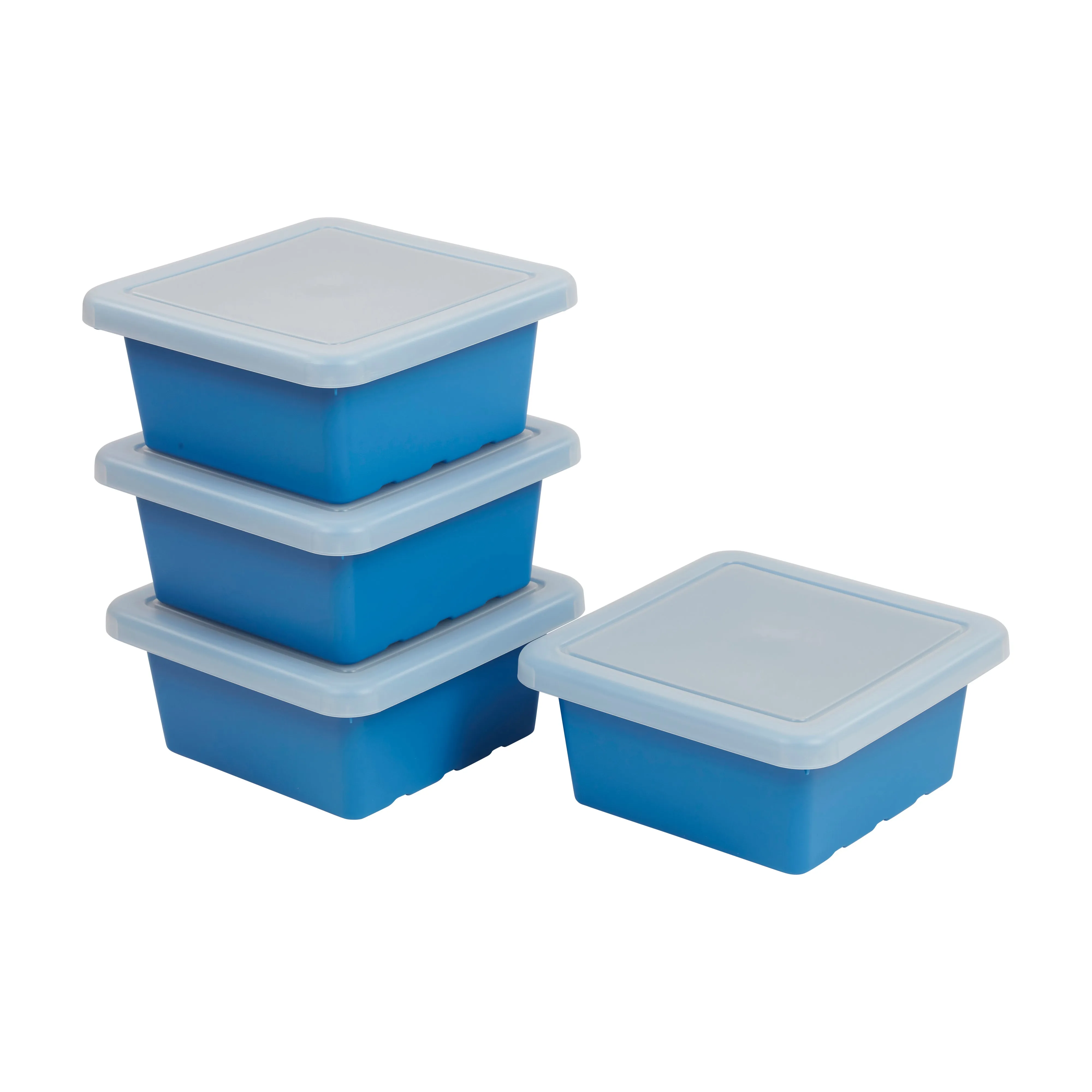 Square Bin with Lid, Storage Containers, 4-Pack