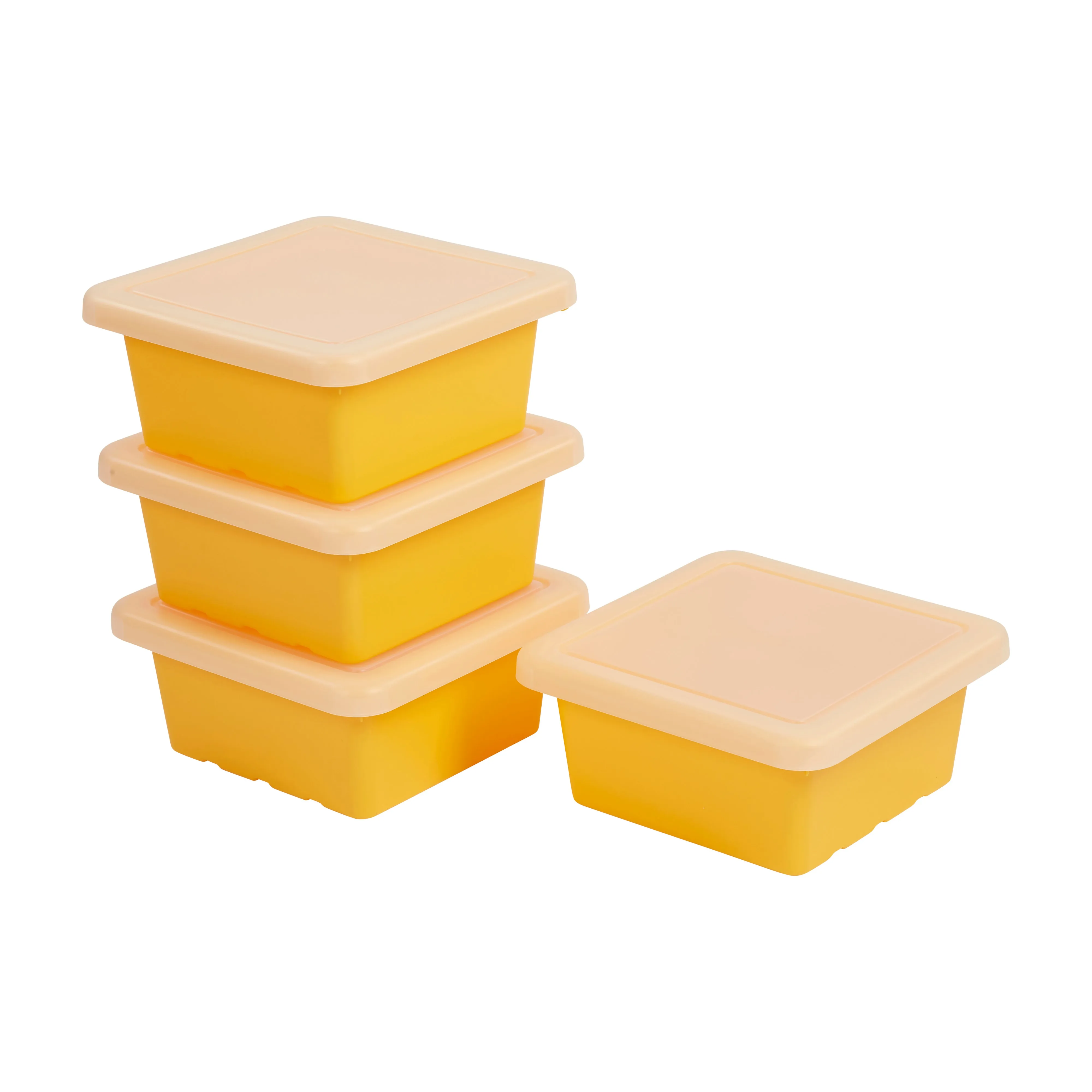 Square Bin with Lid, Storage Containers, 4-Pack