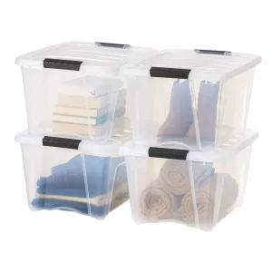 Stack & Pull™ Storage Box - 32 QT Clear 4 Pack