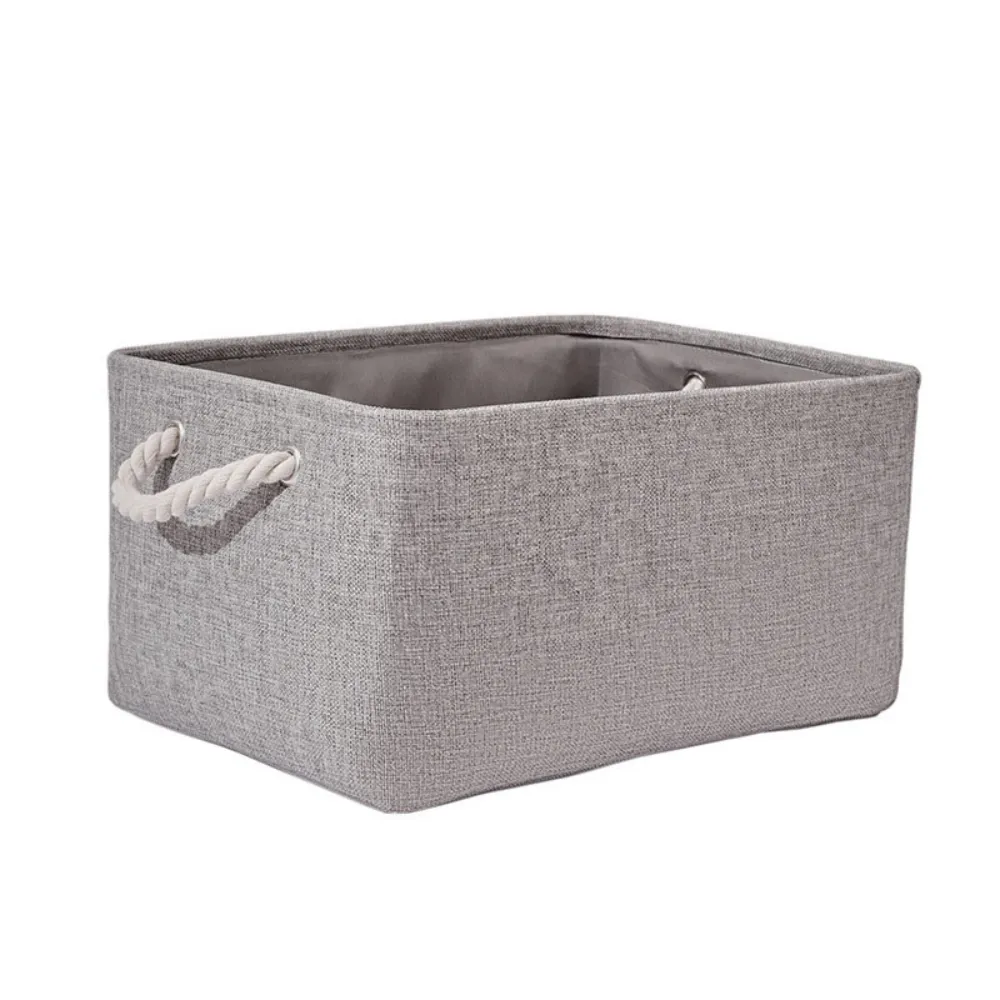 Thickened Linen Storage Basket with Handles