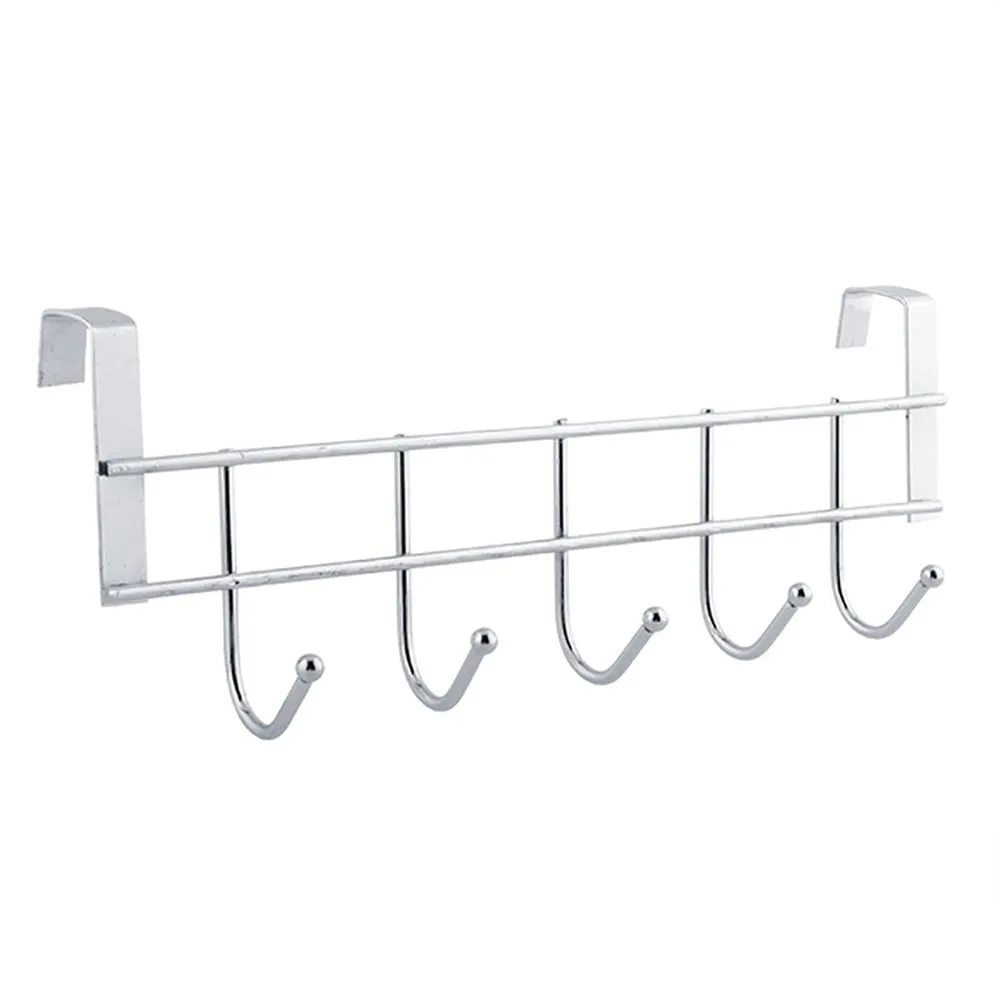 timeless YUEHAO Stainless Steel 5 Hooks Clothes Door Bathroom Hanger Hanging Loop Organizer Silver