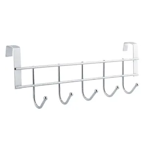 timeless YUEHAO Stainless Steel 5 Hooks Clothes Door Bathroom Hanger Hanging Loop Organizer Silver