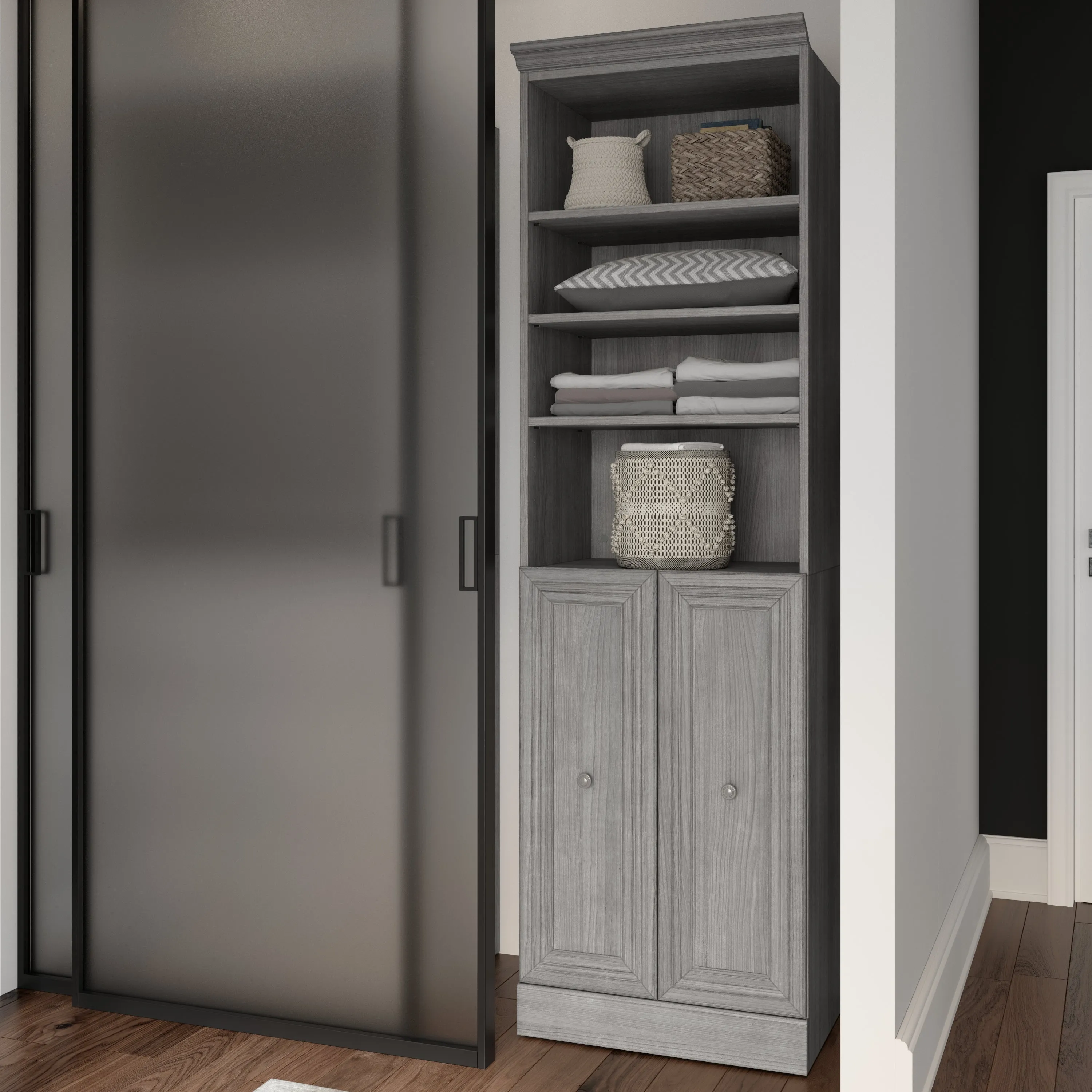 Versatile 25W Closet Organizer with Doors - Available in 2 Colours