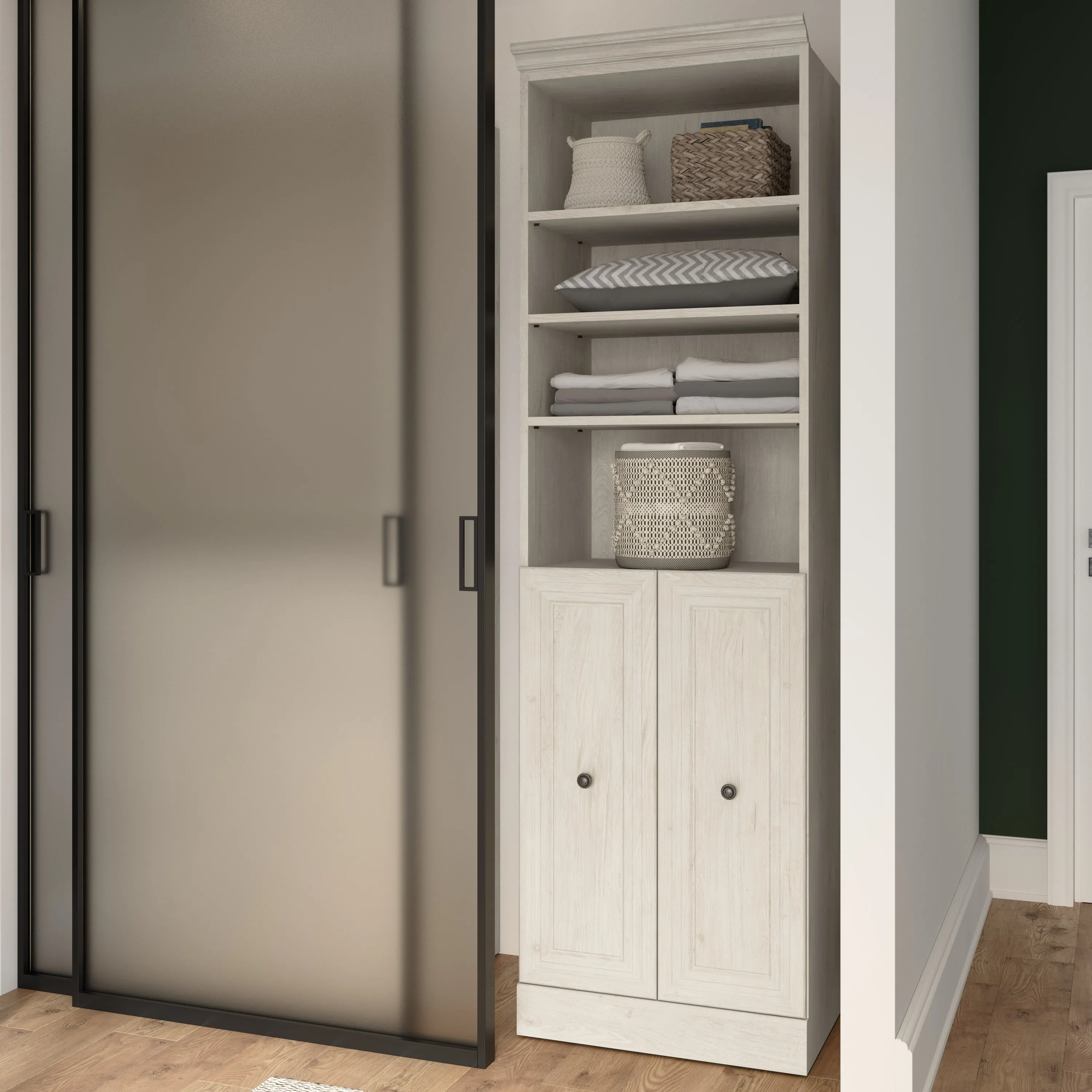 Versatile 25W Closet Organizer with Doors - Available in 2 Colours