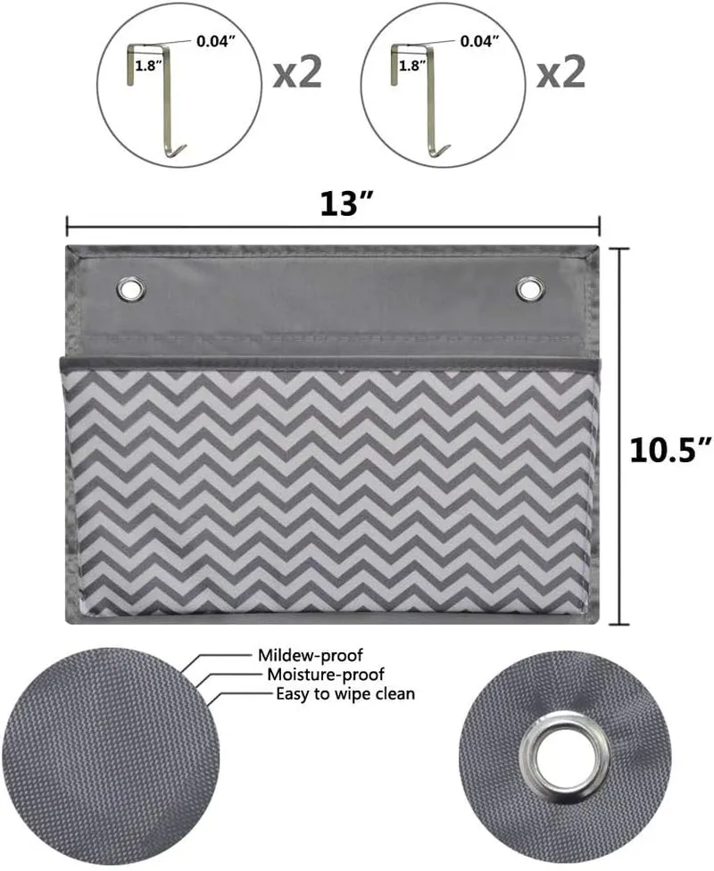 Wall Mount/Over Door File Hanging Storage Organizer - 4 Large Office Supplies File Document Organizer Holder for Office Supplies, School, Classroom, Office or Home Use, Wave Pattern