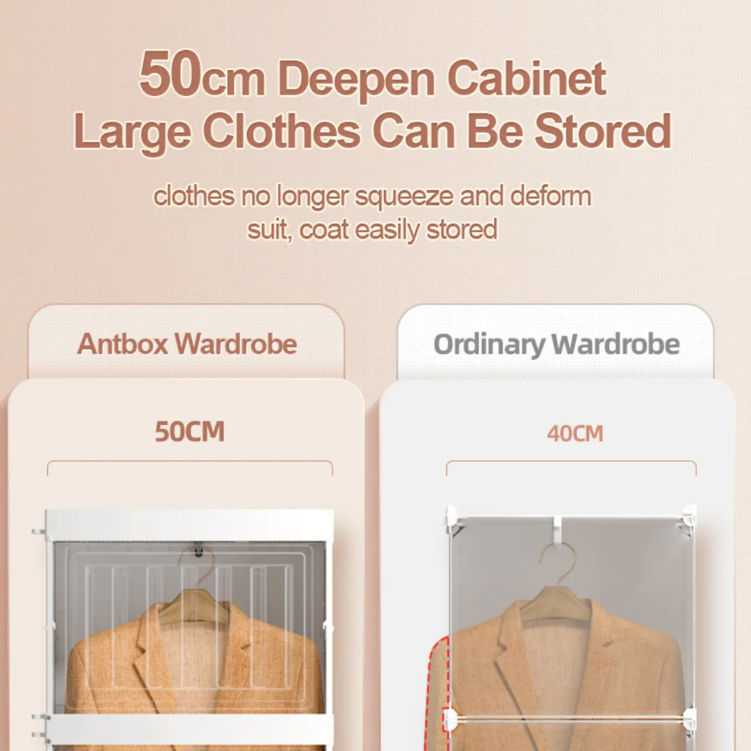 Wardrobe Transparent 2 Door 1 Hanger