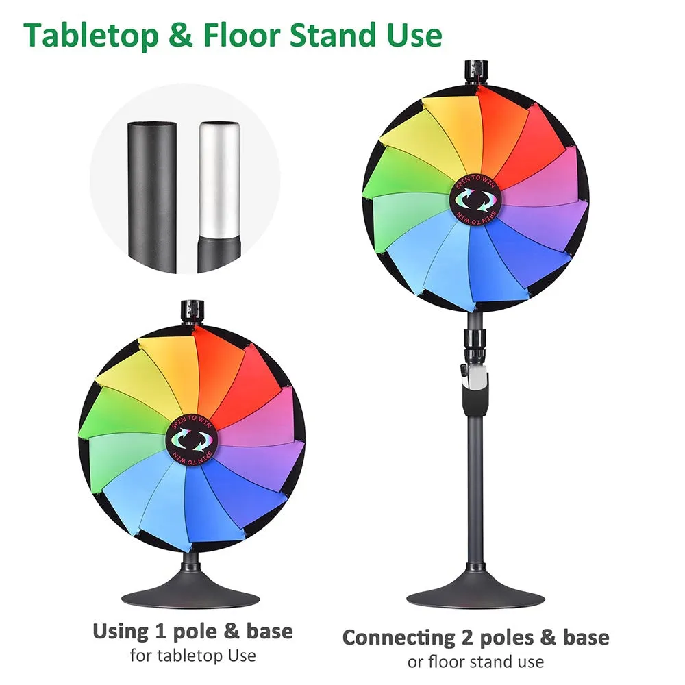 WinSpin 24" Prize Wheel 2in1 Tabletop or Floor Stand 12-Slot